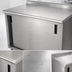Thumbnail image #3 for Advance Tabco Enclosed Work Table with Sliding Doors, 96 x 30 Inches, 14 Gauge 304 Stainless Steel Top