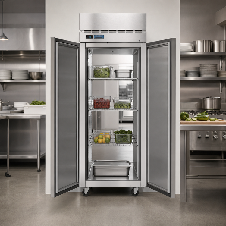 Product image #3 for Hoshizaki Steelheart One-Section Pass-Thru Refrigerator, Full Stainless, 24.2 Cu. Ft., Top-Mount Self-Contained