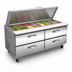 Thumbnail image #3 for IKON Refrigeration ISP36M-4D 36-Inch Two-Section Mega Top Sandwich/Salad Prep Table with 4 Drawers