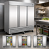 Thumbnail image #3 for Serv-Ware 3-Door 3-Section Reach-In Refrigerator, 72 Cu. Ft., Self-Contained Bottom Mount, 115V
