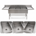 Thumbnail image #3 for Spec-Master FFN2790-3-24-14/3 Three Compartment Flush Front Stainless Steel Commercial Sink with 24 Inch Drainboards