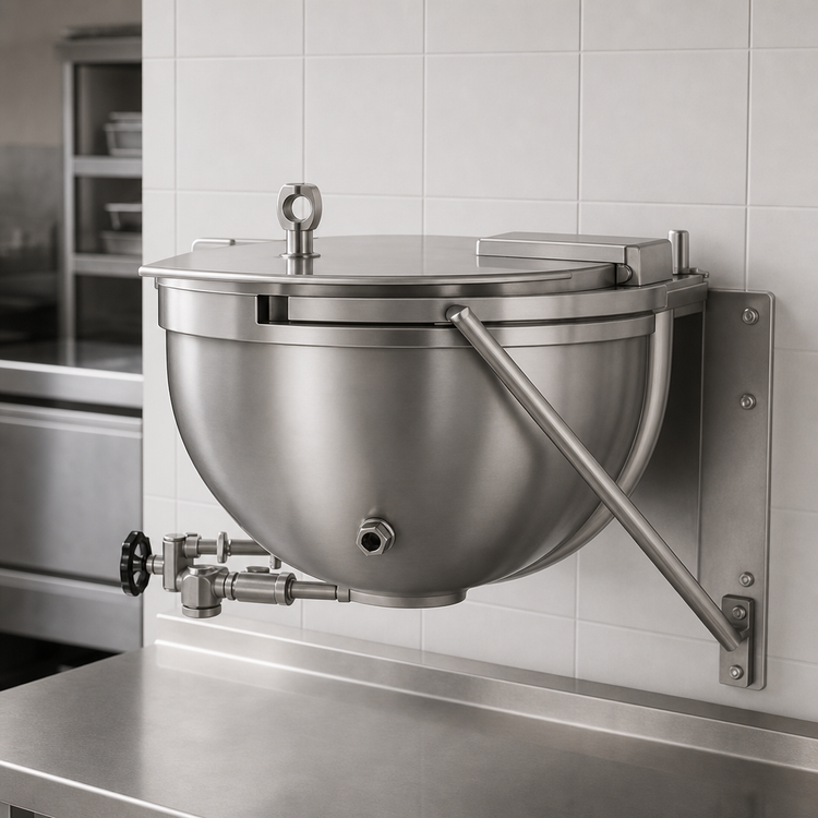 Product image #3 for Legion LSWT-25 25-Gallon Wall-Mounted Full Jacketed Direct Steam Kettle