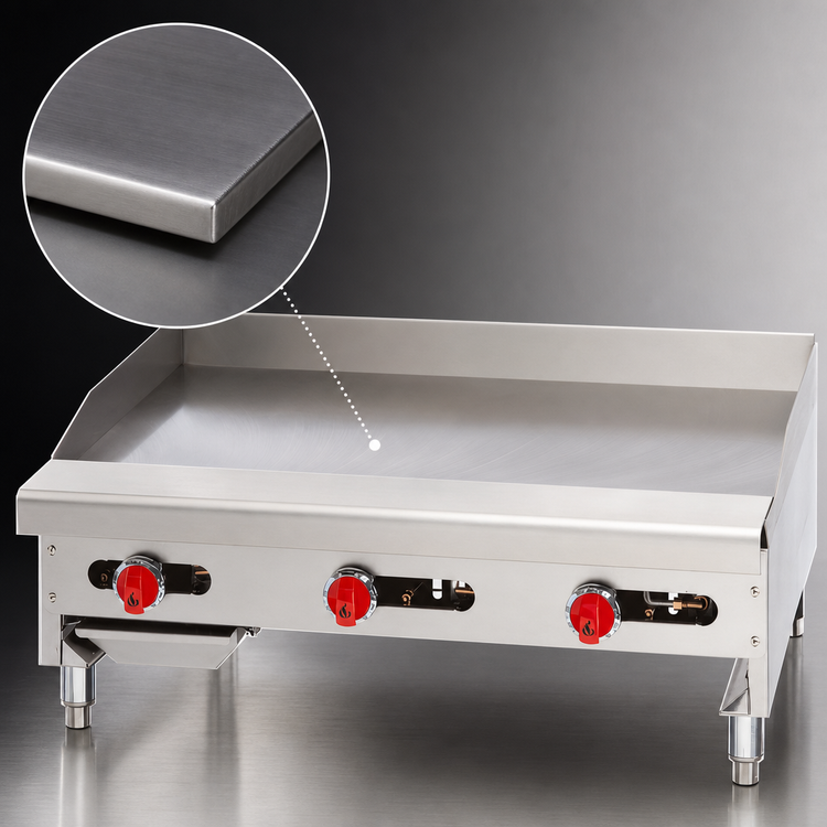 Product image #3 for American Range 72-Inch Countertop Manual Gas Griddle with 24-Inch Deep Smooth Steel Plate