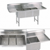 Thumbnail image #3 for 93-1/4-Inch Three-Compartment Stainless Steel Sink with Left and Right Drainboards and 10-Inch Backsplash