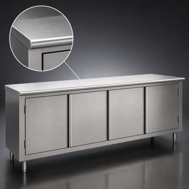 Product image #3 for Spec-Master Stainless Steel Plate Cabinet with 4 Hinged Doors, 96 x 15 Inches