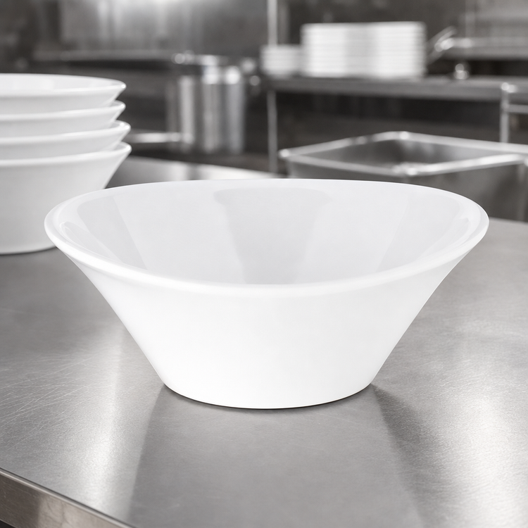 Product image #3 for Carlisle Stadia® 32 oz White Oblong Melamine Bowl, 8 Inch Diameter
