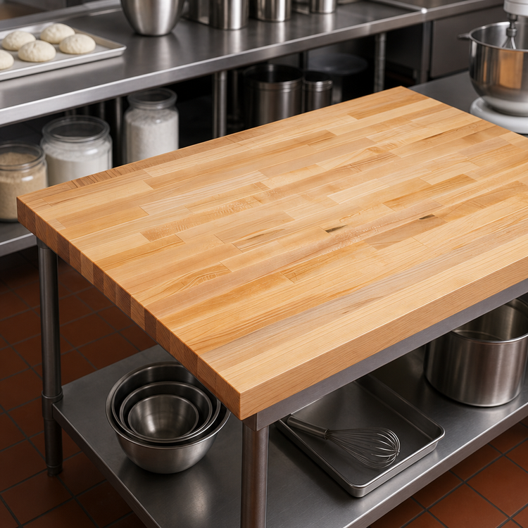 Product image #3 for John Boos 36" x 30" Edge Grain Laminated Northern Hard Rock Maple Work Table Top