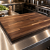Thumbnail image #3 for John Boos Boos Block Blended Rails Edge Grain American Black Walnut Kitchen Countertop, 48 x 27 x 1-1/2 Inch Thick, Varnique Finish