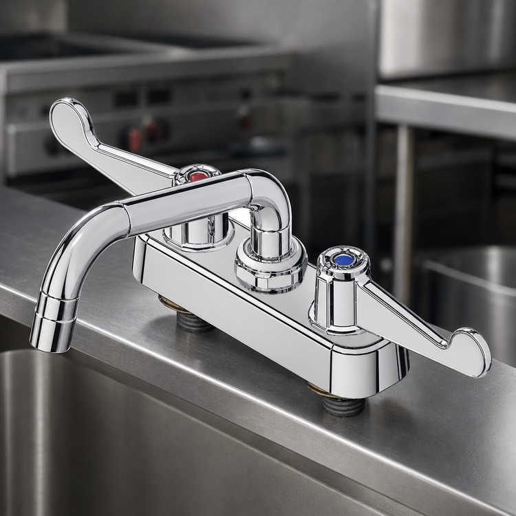 Product image #3 for equip 4-Inch Centers Deck Mount Workboard Faucet with 6-Inch Swing Nozzle