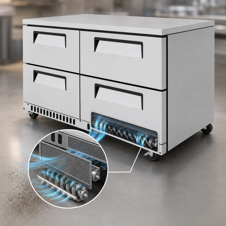 Product image #3 for Turbo Air Super Deluxe Two-Section Front Breathing Undercounter Drawer Refrigerator, 4 Drawers, 14.8 Cu. Ft.