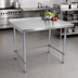 Thumbnail image #3 for 60-Inch x 24-Inch 18/430 Stainless Steel Open Base Riser Top Work Table