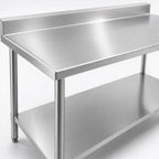 Thumbnail image #3 for Eagle Group Spec-Master T3672SEM-BS 72-Inch Stainless Steel Work Table, 36-Inch Deep, 14-Gauge 300 Series Top, Backsplash and Adjustable Undershelf