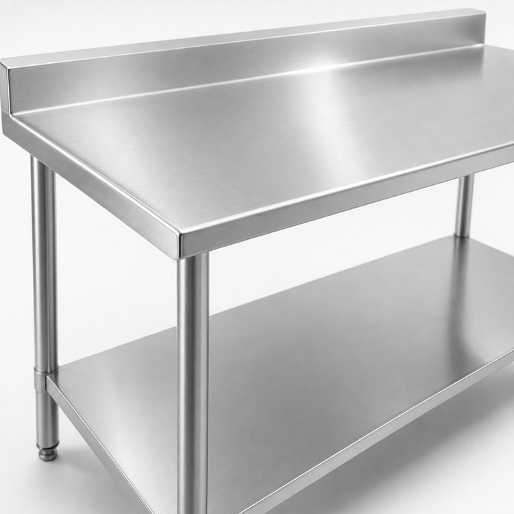 Product image #3 for Eagle Spec-Master Marine Series Stainless Steel Work Table with Backsplash and Undershelf, 72W x 36D