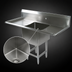 Thumbnail image #3 for John Boos Pro-Bowl 1-Compartment Stainless Steel Sink with Dual Drainboards, 69-1/4 Inch Wide