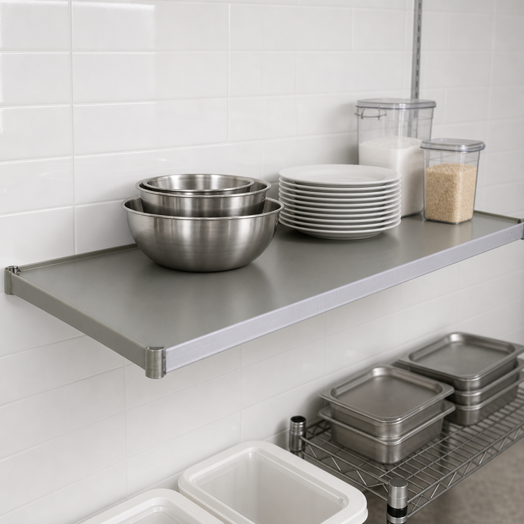 Product image #3 for Eagle Valu-Master 54 x 21 Inch Solid Commercial Shelf with Marine Edge, Gray Epoxy Finish