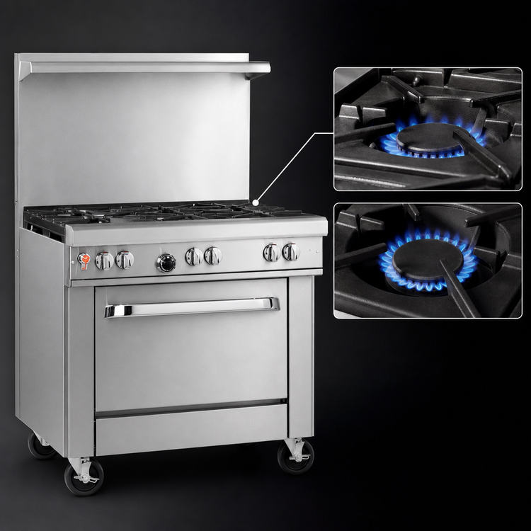 Product image #3 for Southbend Ultimate 36-Inch Commercial Gas Range with 2 Open Burners, 24-Inch Charbroiler and Standard Oven