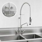 Thumbnail image #3 for Fisher 34450 Spring-Style Pre-Rinse Unit with Add-On Faucet, 10-Inch Swing Spout, 8-Inch Backsplash Mount, 36-Inch Hose