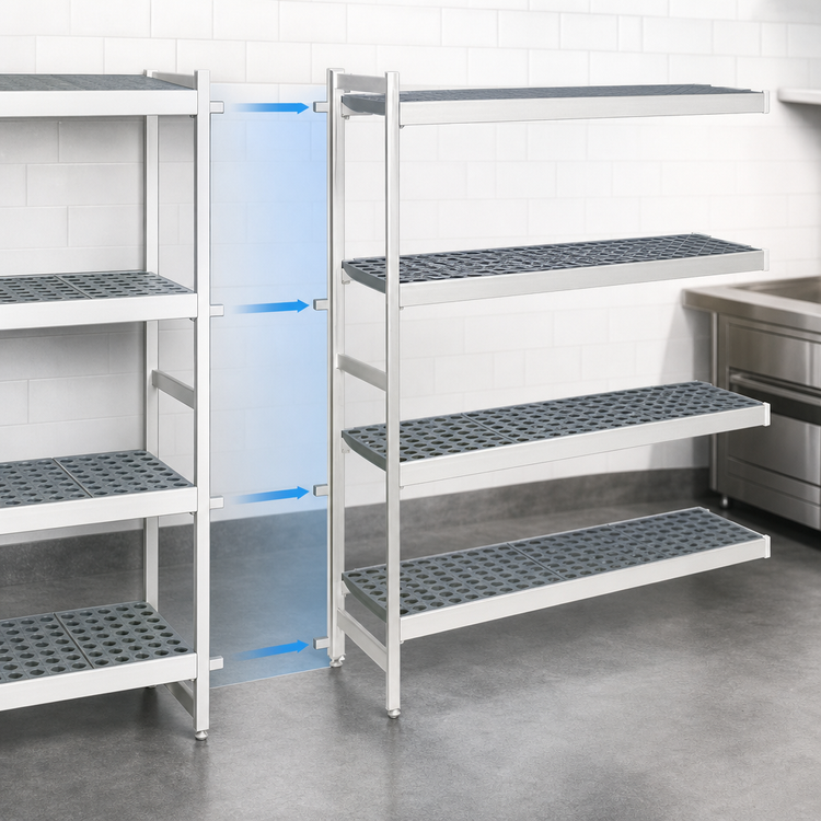 Product image #3 for Fermostock 4-Tier Polymer Shelving Unit Expansion Kit, 83 Inch H x 35 Inch W x 22 Inch D, Add-On Unit