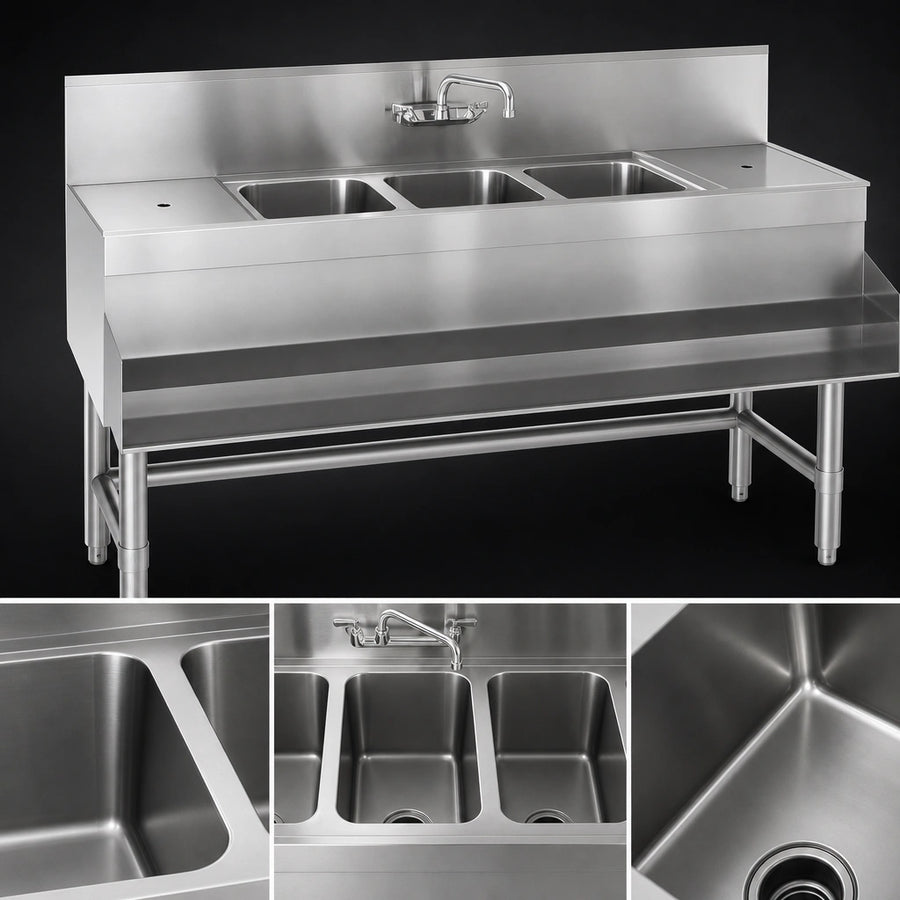 Three Deep Sink Compartments