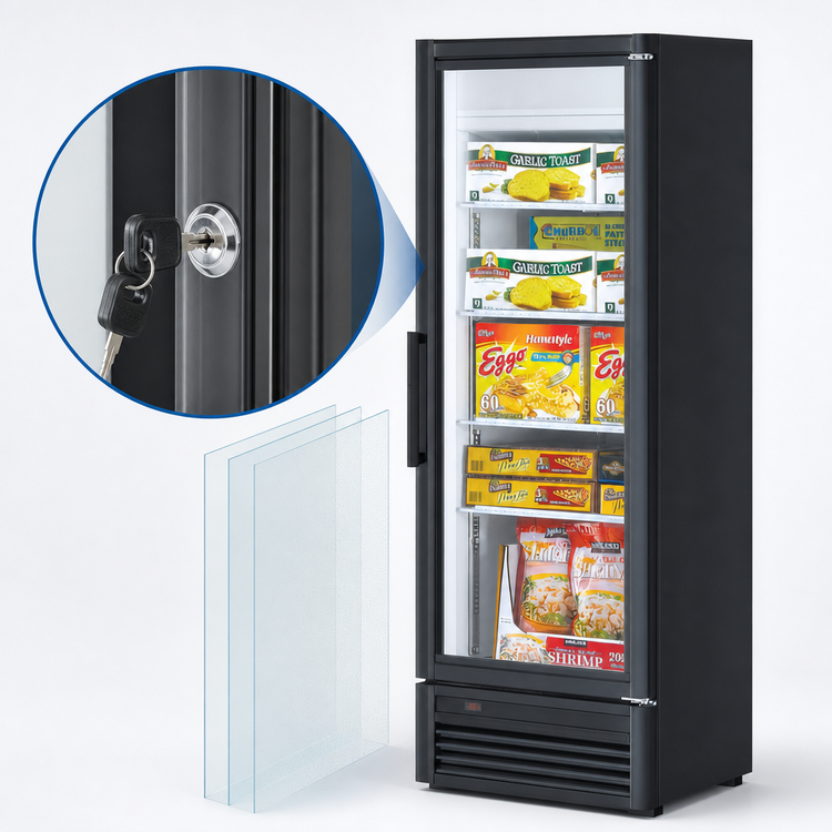 Product image #4 for Turbo Air Super Deluxe 13.2 Cu. Ft. One-Section Glass Door Merchandiser Freezer