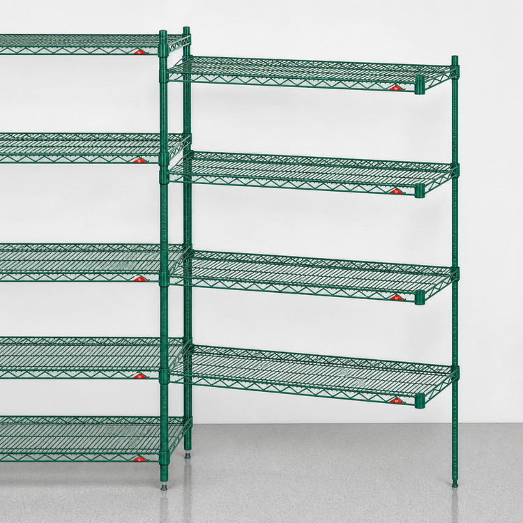 Product image #4 for Metro Super Erecta 48"W x 18"D x 74"H Add-On Wire Shelving Unit with 5 Shelves, Metroseal 3 Epoxy Finish