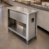 Thumbnail image #3 for Dinex DineXpress Slim-Line Stainless Steel Mobile Solid Top Utility Station Serving Counter, 50