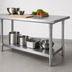 Thumbnail image #3 for John Boos 72-Inch x 24-Inch 18-Gauge 300 Series Stainless Steel Work Table Undershelf