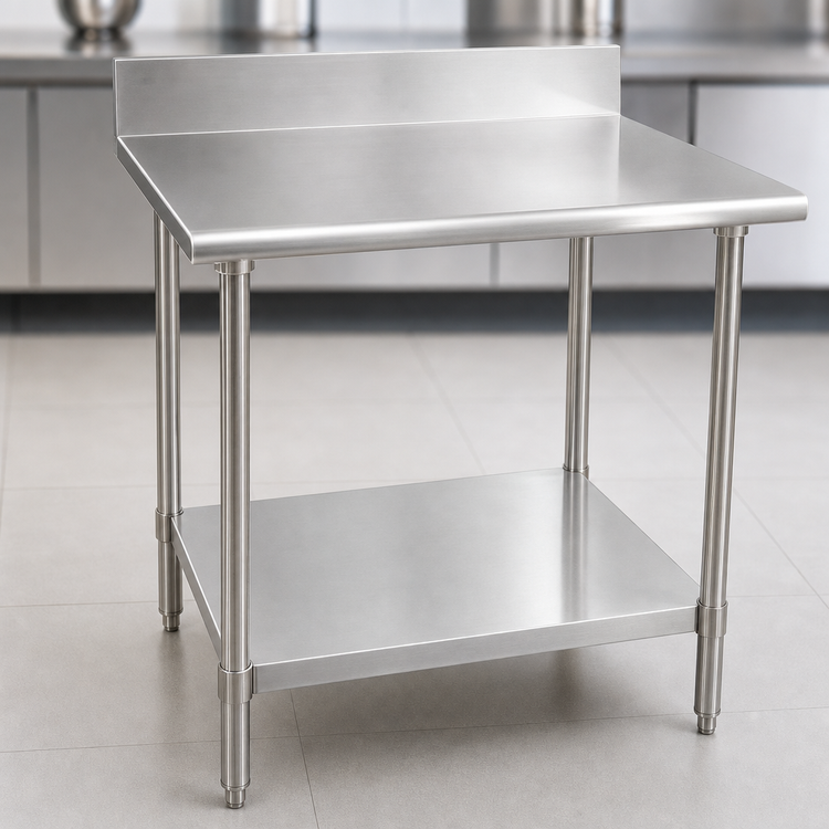 Product image #3 for Eagle Group BlendPort® KL Series Stainless Steel Work Table, 60" x 24", with Backsplash and Galvanized Undershelf