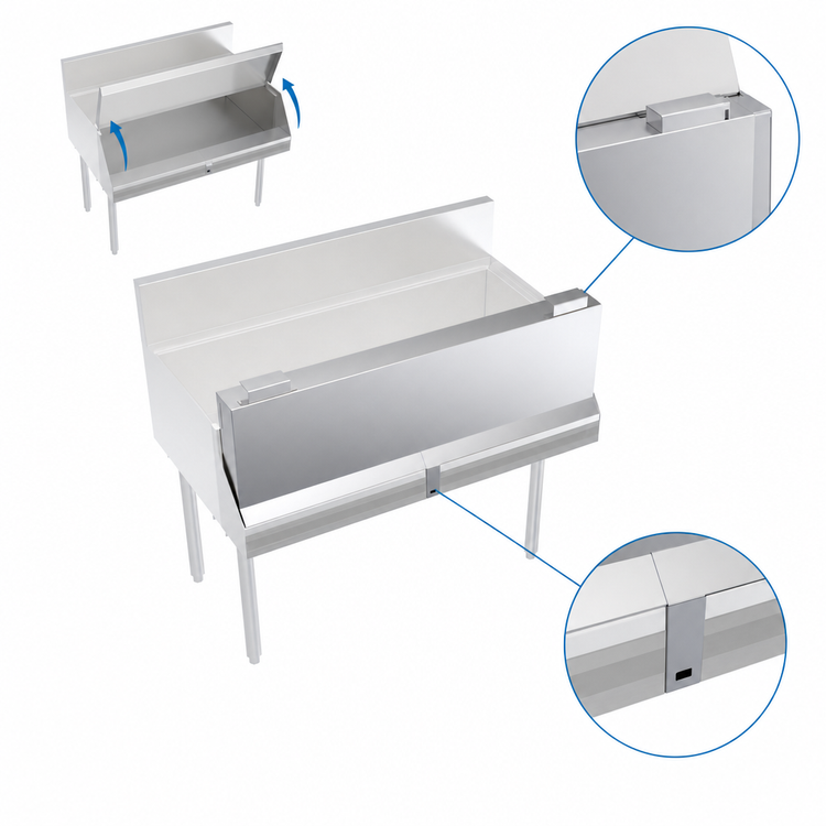 Product image #3 for Krowne Royal Series Single 40-Inch Stainless Steel Speed Rail Locking Cover