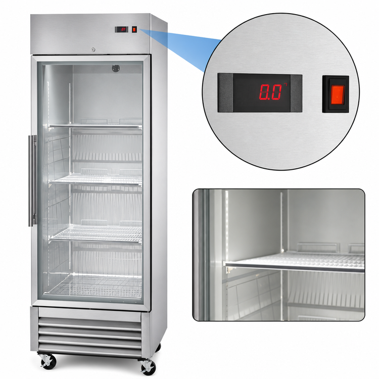 Product image #3 for Arctic Air AGDF23 27-Inch Single-Section Glass Door Reach-In Freezer, 23 Cu. Ft., Stainless Steel