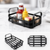 Thumbnail image #3 for American Metalcraft Rectangular Black Metal Condiment Rack with Handles, 9 x 6 x 3-1/2 Inches