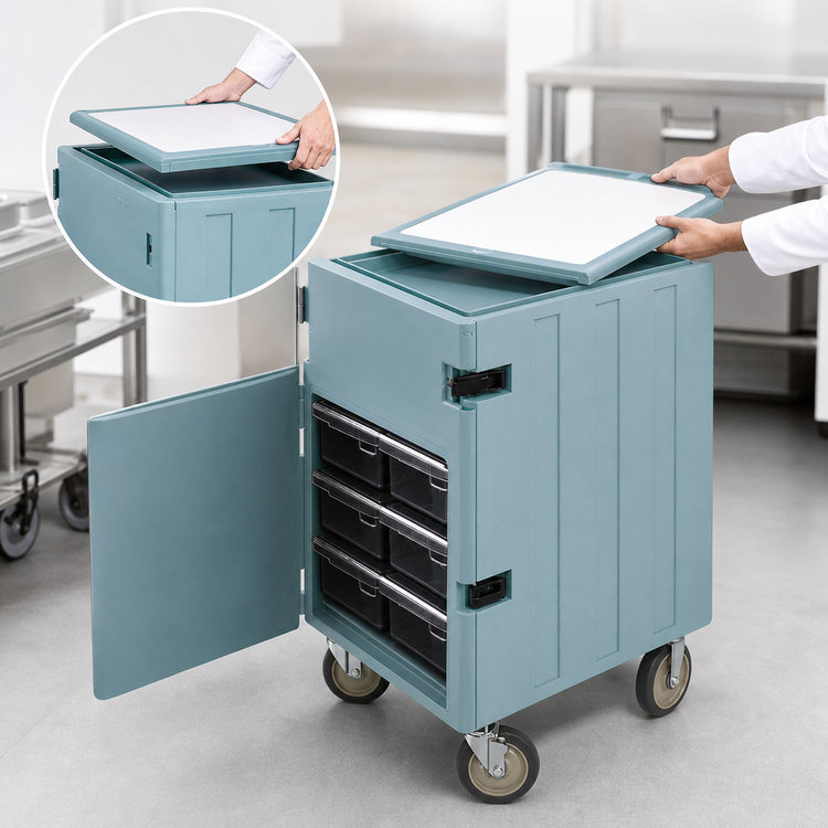 Product image #4 for Cambro Camcart® Insulated Food Storage Box Cart with Removable Cutting Board, Holds 18 x 26 Inch Boxes