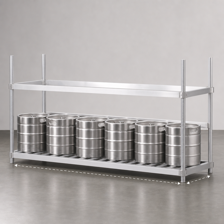 Product image #3 for John Boos Aluminum Rear Keg Strap for 80"W x 20"D Keg Rack