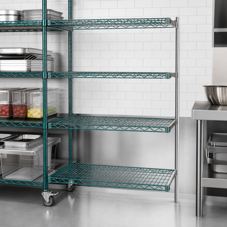 Product image #3 for EagleGard 4-Tier Add-On Wire Shelving Unit, 30 x 24 x 63 Inches, Blue-Green Hybrid Epoxy Finish