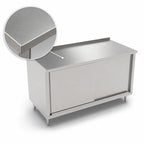 Thumbnail image #3 for John Boos 4CS4R1.5-3672 72 x 36-Inch Enclosed Stainless Steel Work Table with Sliding Doors, 14-Gauge Top and 1-1/2-Inch Rear Riser