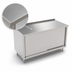 Thumbnail image #3 for John Boos 72-Inch x 36-Inch Enclosed Stainless Steel Work Table with Sliding Doors and 1-1/2-Inch Rear Riser