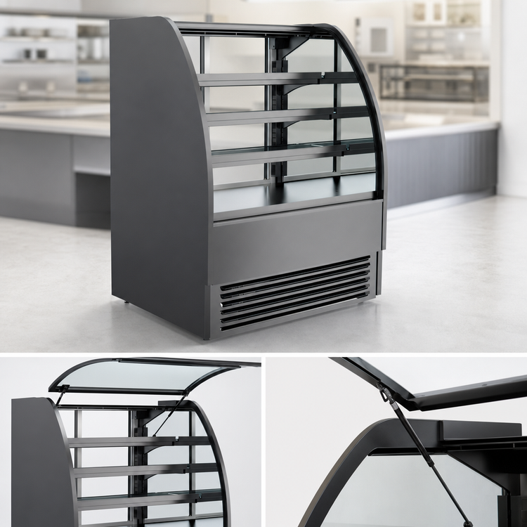 Product image #3 for Harmony Full-Service Curved Glass Refrigerated Bakery Display Case, 62-7/8 Inch Wide, Self-Contained