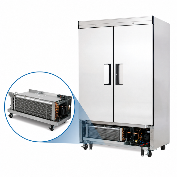 Product image #3 for Everest EBSR2 Two-Section Bottom-Mount Reach-In Refrigerator, 48 Cu. Ft., Stainless Steel