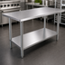 Thumbnail image #3 for Omcan USA 60-Inch x 24-Inch Stainless Steel Work Table with Undershelf and Bullet Feet