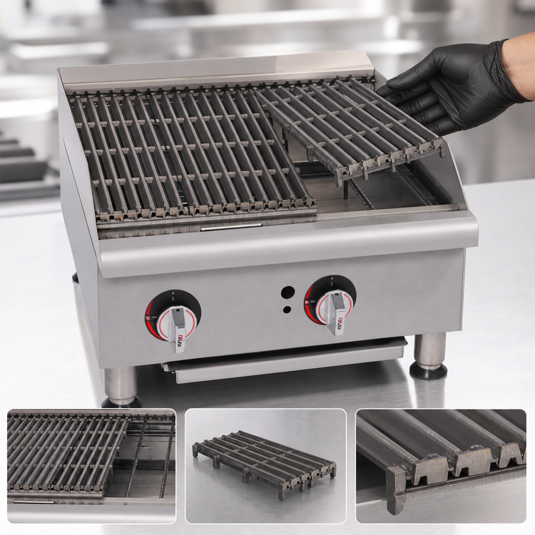 Product image #3 for APW Wyott Workline 24-Inch Gas Countertop Charbroiler with Removable Cast Iron Grates