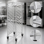 Thumbnail image #3 for Channel Manufacturing 405AC 27-Pan Aluminum Bun Pan Rack, End-Load, 2-Inch Spacing, 5-Inch Casters