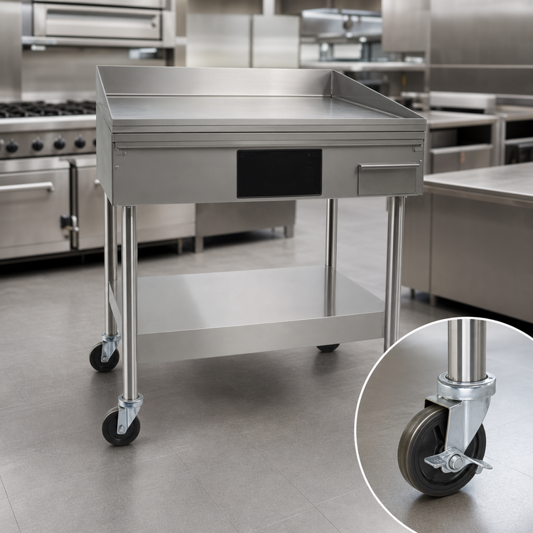 Product image #3 for AccuTemp AccuSteam Electric Floor Model Griddle with Stand and Casters, 36 x 24 Inch Cooking Surface, 480V