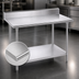 Thumbnail image #3 for Advance Tabco Premium Series 72 x 36 Inch Stainless Steel Work Table with 5-Inch Backsplash, 14-Gauge 304 Top, and Adjustable Undershelf