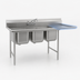 Thumbnail image #3 for Eagle Group 414 Series Coved Corner Three-Compartment Sink with Right-Hand 18-Inch Drainboard, 24 x 24 x 13-1/2-Inch Compartments