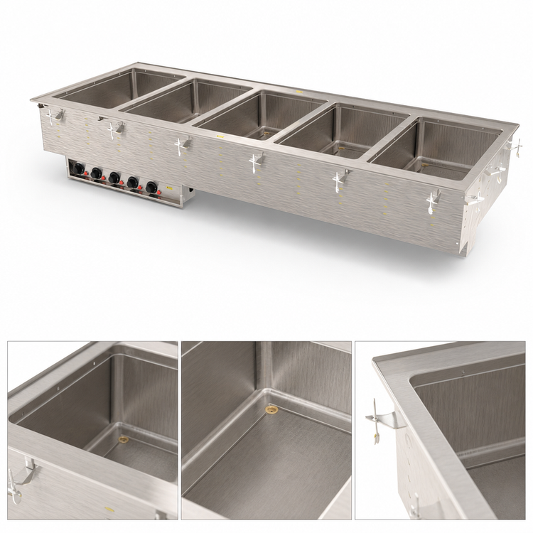 Product image #3 for Vollrath Five-Well Drop-In Electric Hot Food Well with Auto-Fill, 208V, 5 Full-Size Pan Capacity