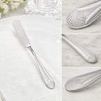 Thumbnail image #4 for Winco Peacock 0031-12 6-3/4-Inch Butter Spreader, 18/8 Stainless Steel, Extra Heavyweight, Mirror Finish Case of 25