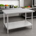 Thumbnail image #3 for Advance Tabco Stainless Steel Work Table with Adjustable Undershelf, 144-Inch W x 30-Inch D, 16-Gauge 430 Top