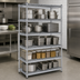 Thumbnail image #3 for Steel Works Stainless Heavy-Duty Stationary 5-Tier Chrome Wire Shelving Unit, 18 x 72 Inches