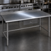 Thumbnail image #3 for Eagle Deluxe Series 120 x 30 Inch Stainless Steel Work Table with Rear Upturn and Tubular Base