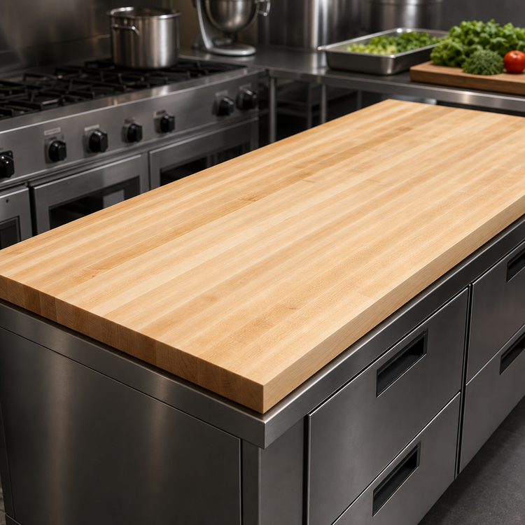 Product image #3 for John Boos Boos Block Edge Grain Maple Kitchen Countertop, 96 Inch x 42 Inch x 1-1/2 Inch, Penetrating Oil Finish